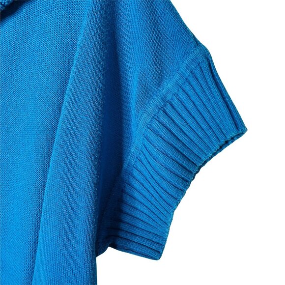 Womens Blue Cowl Neck Sweater Kenneth Cole Knit Top u Size Medium - Picture 2 of 6